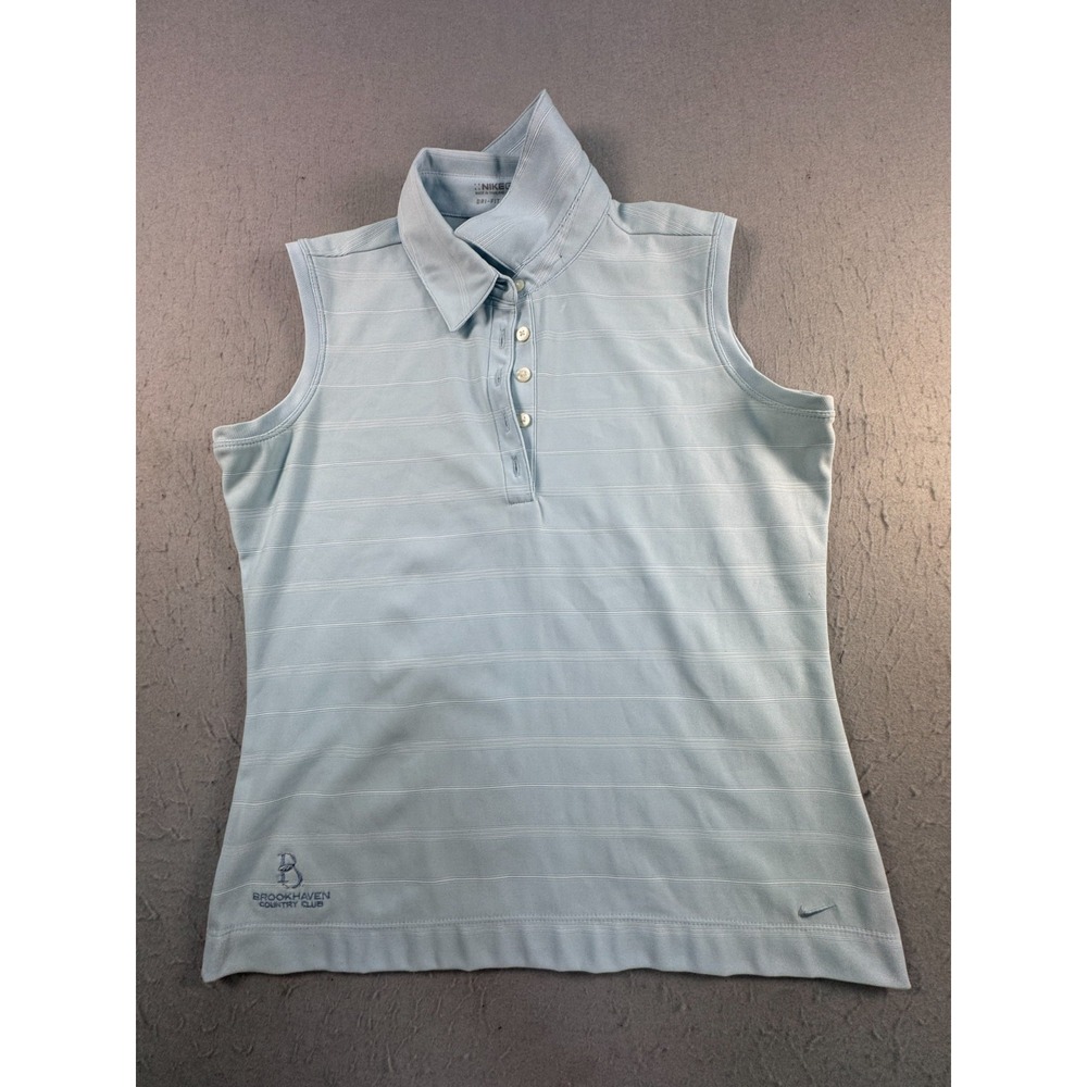 Nike Dri-Fit Brookhaven Country Club Golf Polo Shirt Womens Medium Light Blue